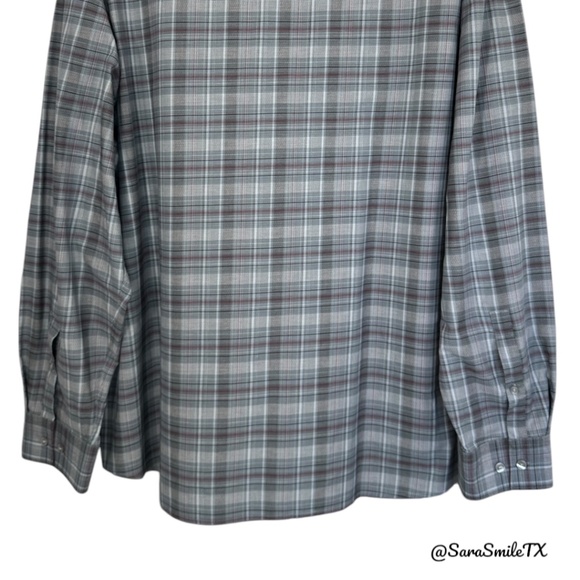 CALVIN KLEIN Plaid Business Casual Long Sleeve Button Down Shirt - Picture 8 of 12